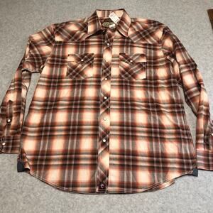 Rafter C Western Shirt Men's XL Red Dirt Rd Collection Pearl Snap Shirt NEW